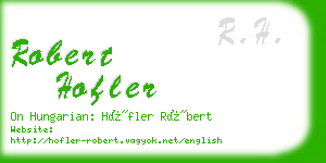 robert hofler business card